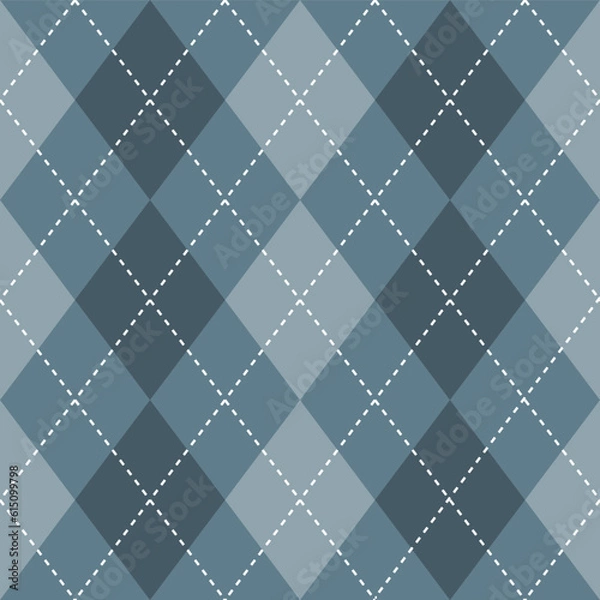 Obraz Argyle vector pattern. Argyle pattern. Grey argyle pattern. Seamless geometric pattern for clothing, wrapping paper, backdrop, background, gift card, sweater.