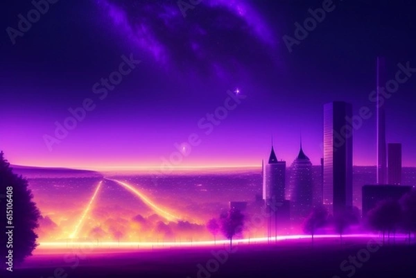 Obraz night city skyline