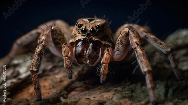 Obraz Stealth of the Wolf Spider. Generative AI