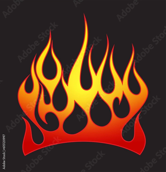 Obraz Fire flames, red and yellow gradient colored, isolated vector element