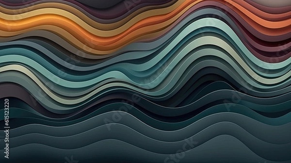 Fototapeta abstract waves shapes background. template for designers. Generative AI
