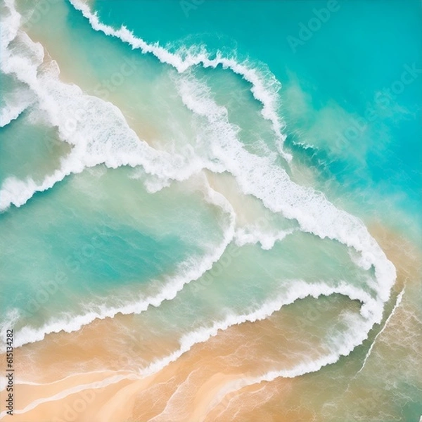 Fototapeta waves on the beach. Generative AI.