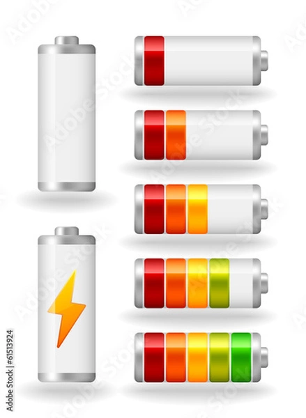 Fototapeta vector glossy battery fullness indicator