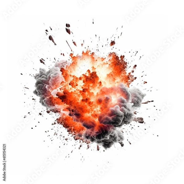 Fototapeta Big explosion effect isolated on white background