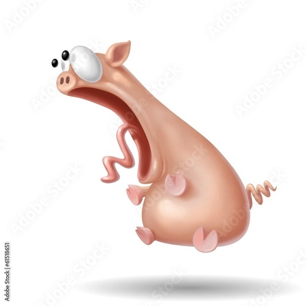 Obraz przerażona świnia