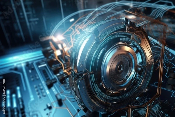 Fototapeta Fantastic sparkling devisce of the future. Generative AI