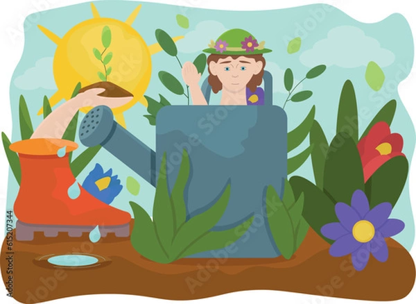 Obraz Gardening illustration 