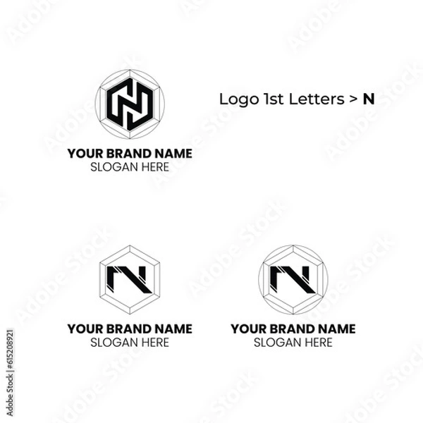 Obraz Creative letters "N" logo design and Vector Illustration