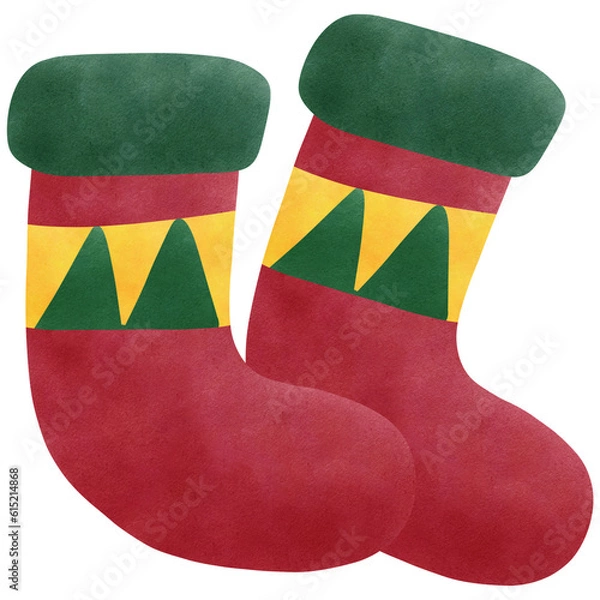 Obraz christmas sock isolated on white