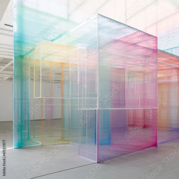 Obraz architecture transparent landscape of transparent walls