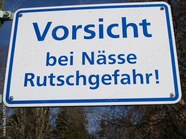 Obraz schild vorsicht bei nässe