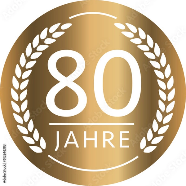 Fototapeta Button 80 Jahre Gold