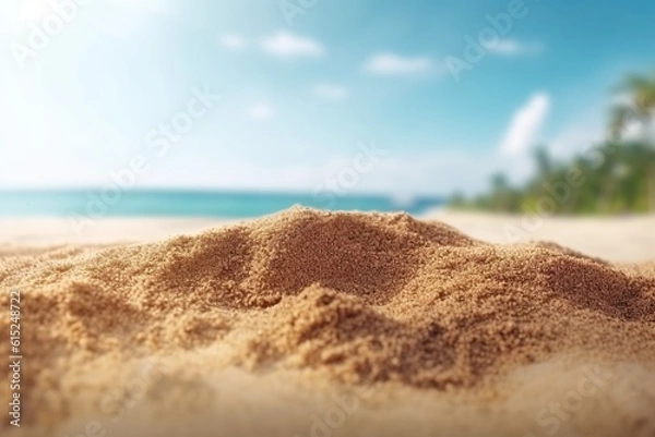 Fototapeta Close up beach sand,Generative ai	