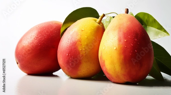 Obraz Mango on white background. Created with Generative AI technology.
