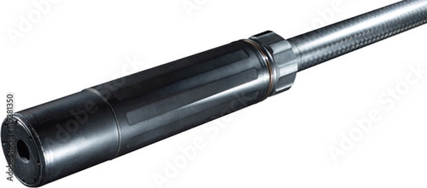 Fototapeta Silencer on the barrel of a high powered rifle