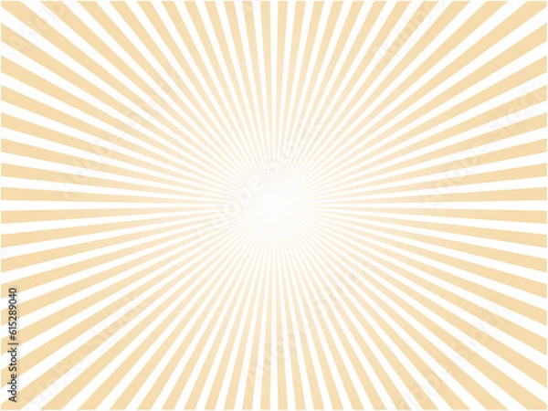 Fototapeta 太陽光線が輝くイメージのシンプルな集中線背景素材_オレンジ