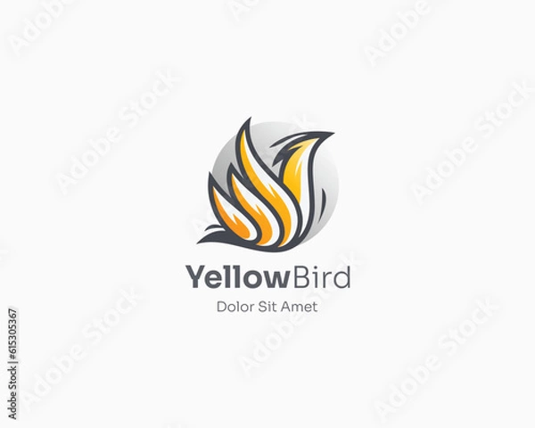 Fototapeta Abstract creative yellow bird logo gradient
