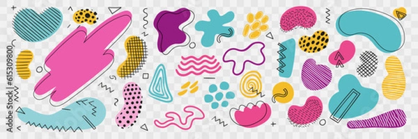Fototapeta Abstract blotch shape. Liquid shape elements.liquid shadows random shapes. Organic amoeba blob shape abstract. Vector illustration