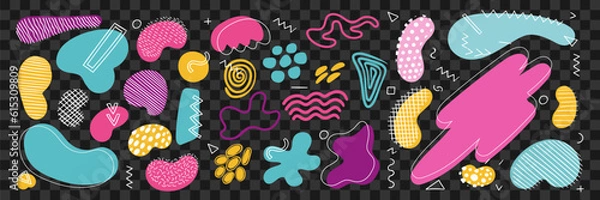 Fototapeta Abstract blotch shape. Liquid shape elements.liquid shadows random shapes. Organic amoeba blob shape abstract. Vector illustration