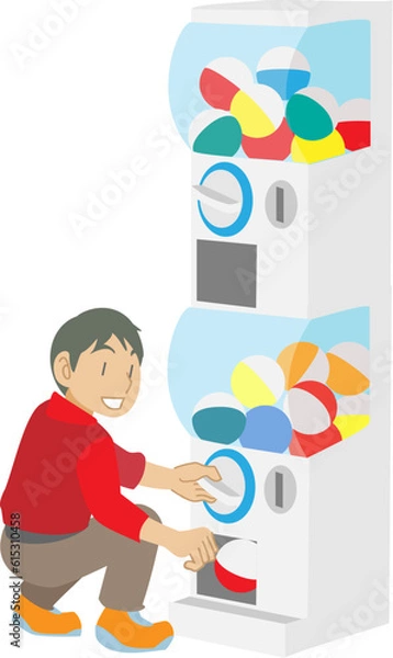 Obraz ガチャガチャをする子供