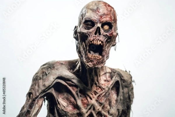 Obraz Funny zombie on white background Generative AI 