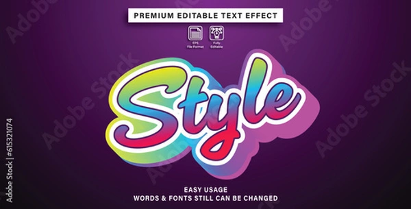 Fototapeta editable text effect style
