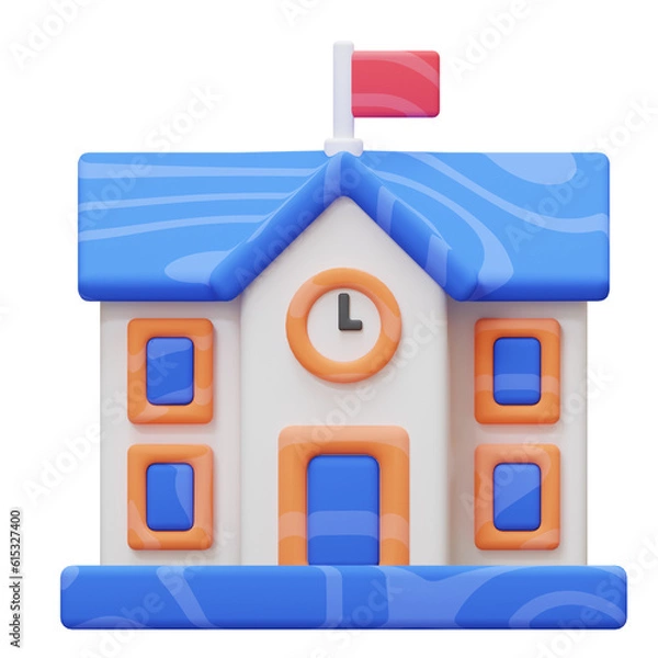 Obraz school building 3d icon