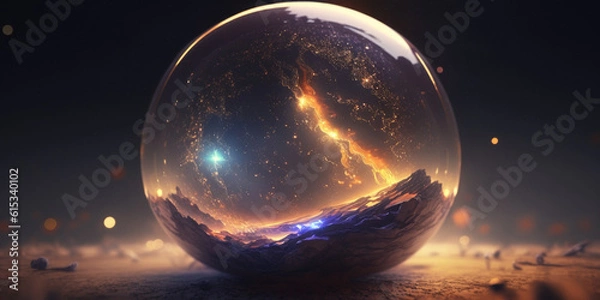 Fototapeta Abstract representation of a simulated universe - Generative AI