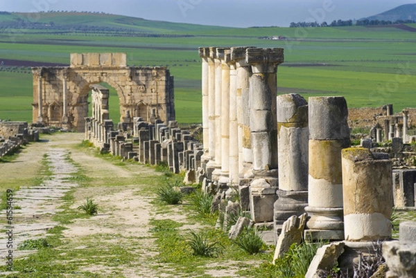 Fototapeta Arc de Caracalla, Decumanus Maximus, Volubilis, Maroc
