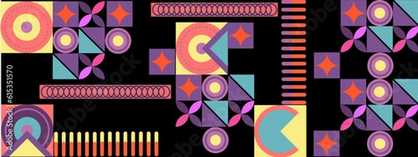 Fototapeta Vector flat colorful colourful design geometric pattern mobile design