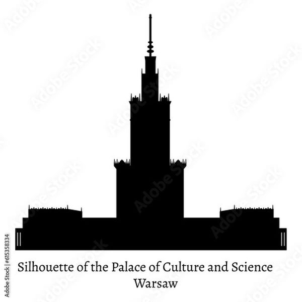 Fototapeta Silhouette of the Palace of Culture and Science. Warsaw. Poland