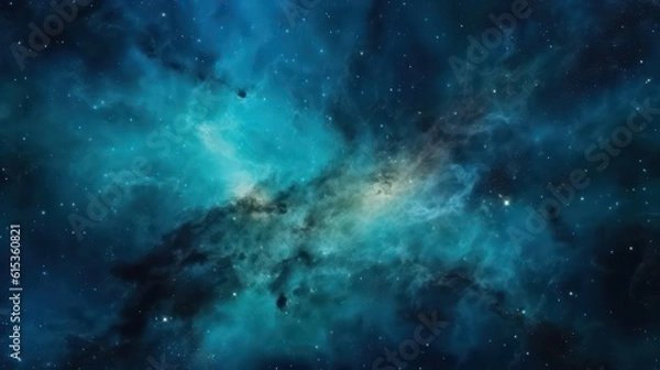 Fototapeta Abstract blue galaxy space background, colorful cosmos universe backdrop