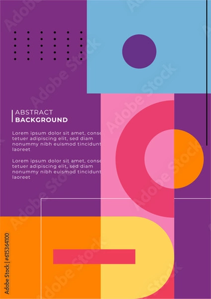 Obraz Vector flat design colourful colorful abstract geometric poster background