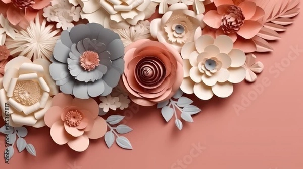 Fototapeta 3d text floral background