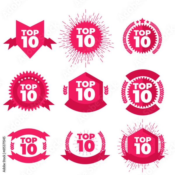 Obraz Top 10, best ten list. Vector Illustration