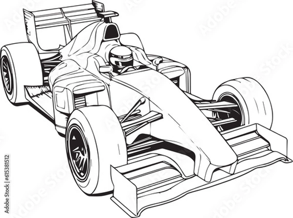 Fototapeta educational and instructional illustrations coloring pages for kids f1 race car coloring page
