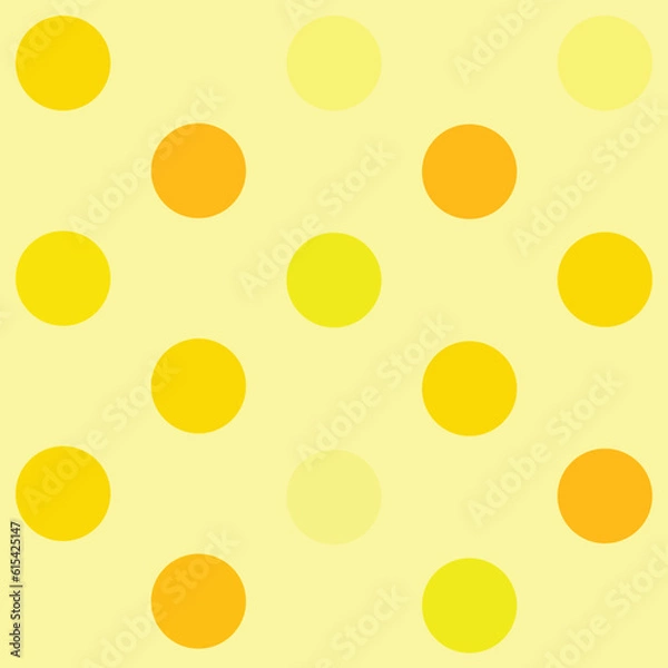 Fototapeta yellow circle illustration, stock vector pattern on plain colored background, Vector illustration  for fabric, paper, packaging, etc.