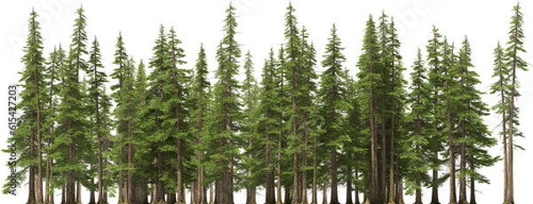 Fototapeta fir tree forest conifers hq arch viz cutout, lens 200 mm 3d render plants