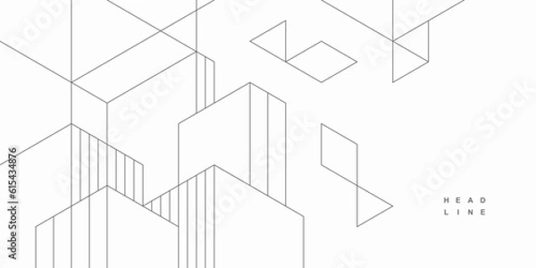 Obraz Abstract architectural construction. Geometric technological background.