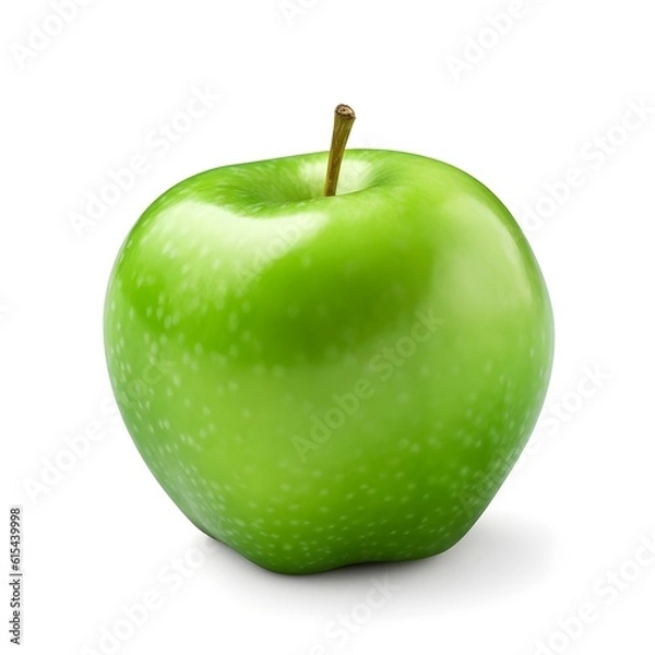 Fototapeta Green apple on white, ai generated