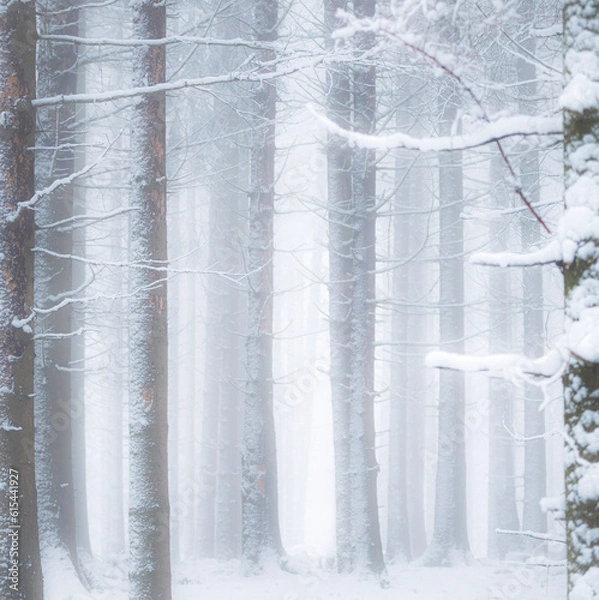 Obraz snow covered trees