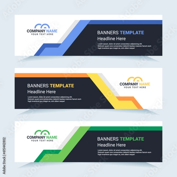 Obraz Vector modern set of colorful abstract banners. For card and banner needs. Vector Illustration	