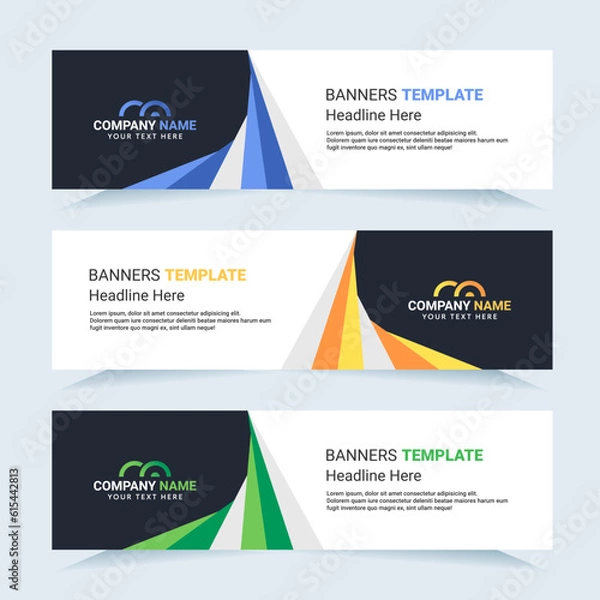 Fototapeta Vector modern set of colorful abstract banners. For card and banner needs. Vector Illustration	