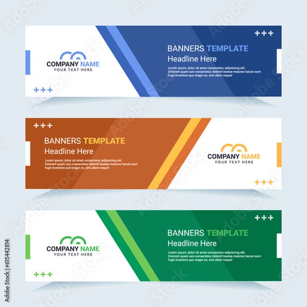 Fototapeta Vector modern set of colorful abstract banners. For card and banner needs. Vector Illustration	