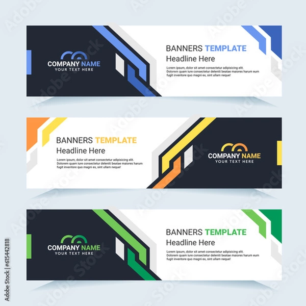 Fototapeta Vector modern set of colorful abstract banners. For card and banner needs. Vector Illustration	