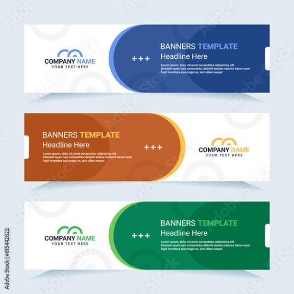 Obraz Vector modern set of colorful abstract banners. For card and banner needs. Vector Illustration	