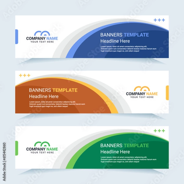 Fototapeta Vector modern set of colorful abstract banners. For card and banner needs. Vector Illustration	