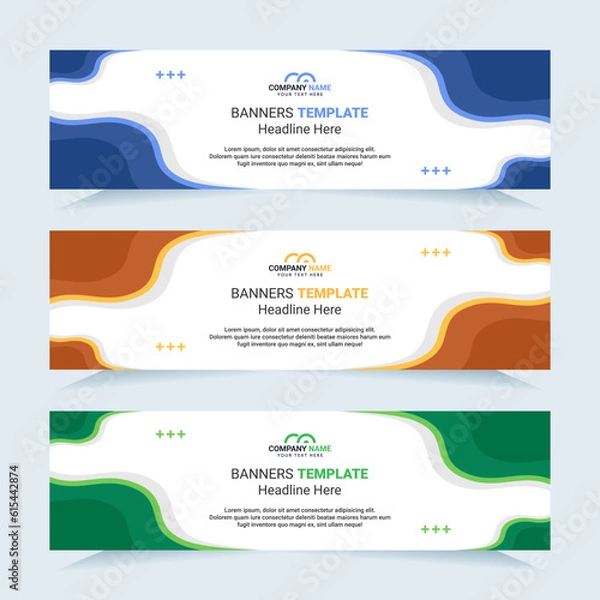 Obraz Vector modern set of colorful abstract banners. For card and banner needs. Vector Illustration	