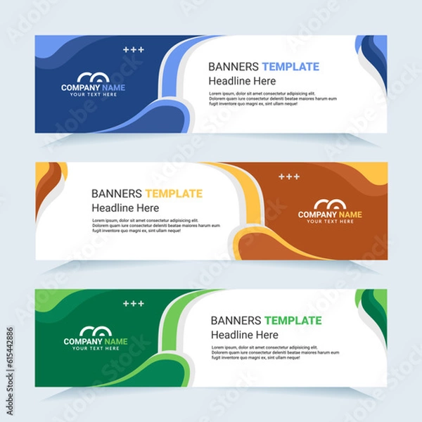 Fototapeta Vector modern set of colorful abstract banners. For card and banner needs. Vector Illustration	