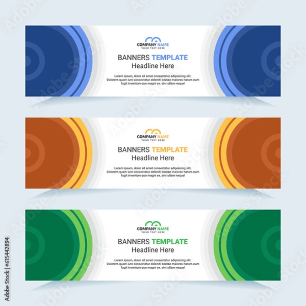 Fototapeta Vector modern set of colorful abstract banners. For card and banner needs. Vector Illustration	